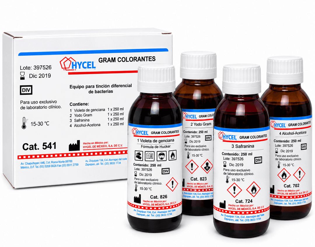 HYCEL. GRAM EQUIPO DE COLORANTES Equipo de 250 mL