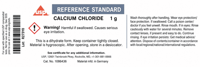 USP Cloruro de calcio dihydrate United States Pharmacopeia (USP) Reference Standard Vial de1g