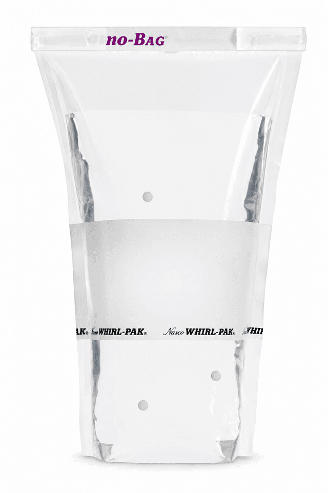 BOLSA WHIRL-PAK 10.1OZ (300ML) C/FONDO PLANO 11.5X23CM C/TIOSULFATO DE SODIO C/100 PZAS. NASCO