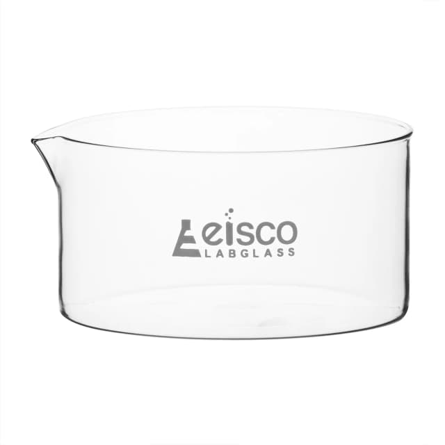 Dish Crystallizing 3500ml, outer dia 230mm, height 100mm. Borosilicate glass, flat bottom with spout