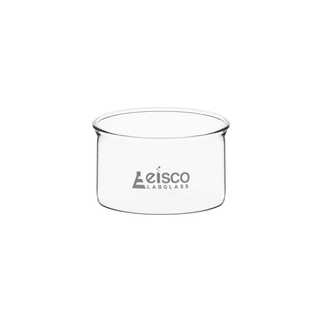 Dish Crystallizing 60ml, outer dia 60mm, height 35mm. Borosilicate glass, flat bottom without spout
