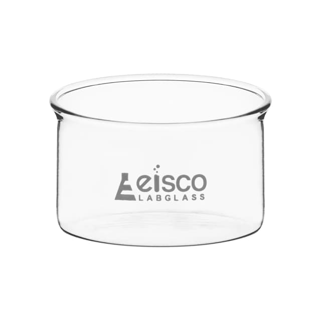 Dish Crystallizing 100ml, outer dia 70mm, height 40mm. Borosilicate glass, flat bottom without spout