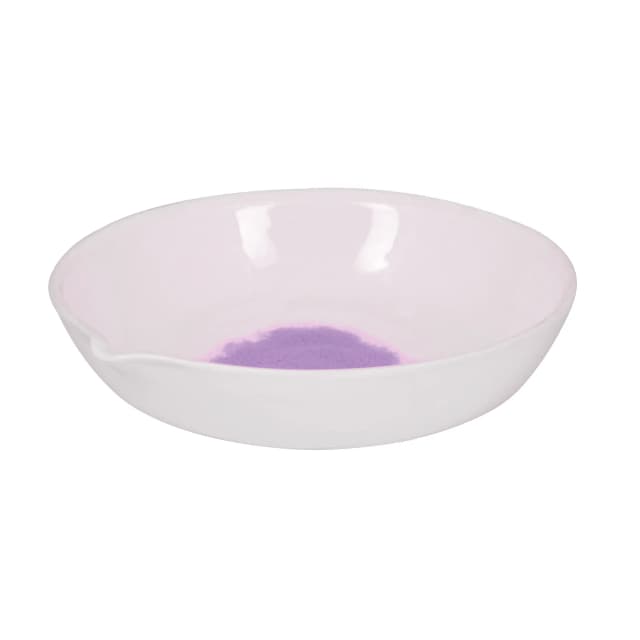 Basin Evaporating, Cap. 300ml, outer dia 150mm, Porcelain, flat form with spout