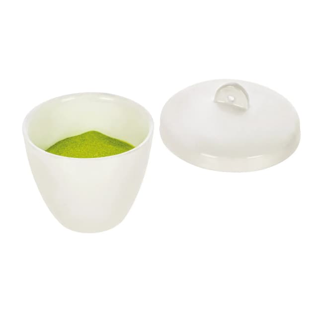 Crucible 30ml., Porcelain with lid, Tall