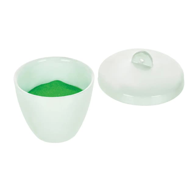 Crucible 40ml., Porcelain with lid, Tall