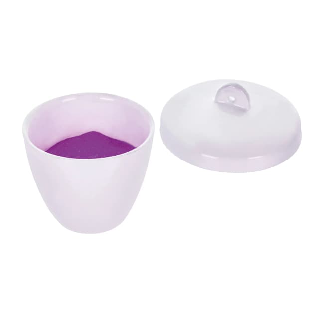Crucible 100ml., Porcelain with lid, Tall