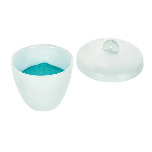 Crucible 250ml., Porcelain with lid, Tall