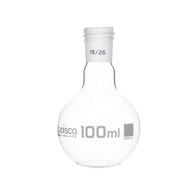 Flask Boiling -Screw Thread, Flat Bottom 100 ml Socket 14/23