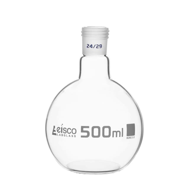 Flask Boiling -Screw Thread, Flat Bottom 500 ml Socket 24/29