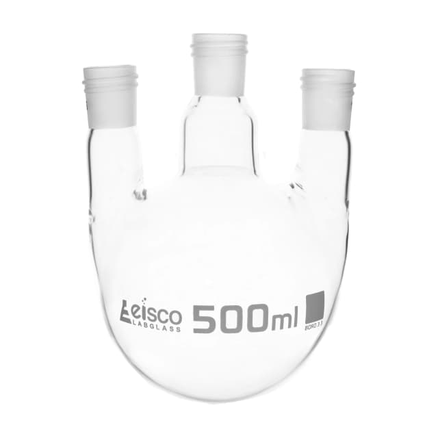 Flask-Distillation Round Bottom- Two Oblique Neck-Screw Thread 500 ml 24/29