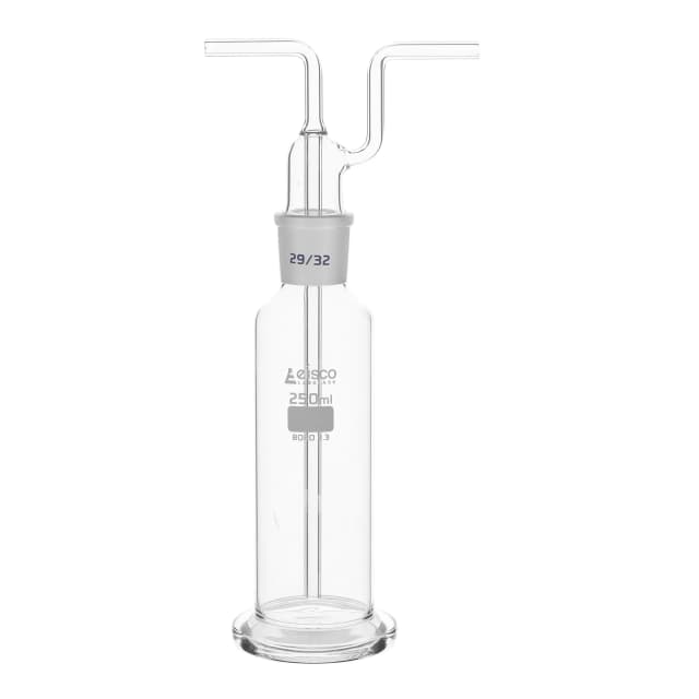 Bottle Gas Washing-Dreschel's with interchangeable joint head B29, made of borosilicate glass, 250ml.