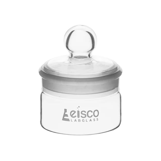Weighing bottle-low form, borosilicate glass with interchangeable ground stopper, cap. 35ml, OD 50mm, height 35mm