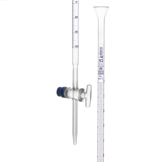 Burettes - Glass Key Capacity 10ml Sub. Div.0.05ml Tolerance ± 0.05ml, class-B, Blue Graduation