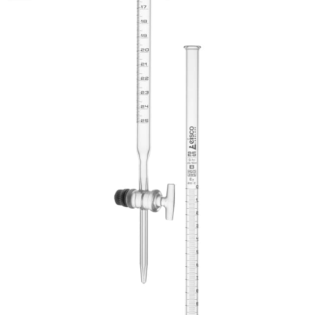 Burettes - Glass Key Capacity 25ml Sub. Div.0.10ml Tolerance ± 0.10ml, class-B, White Graduation