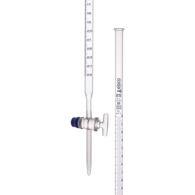 Burettes - Glass Key Capacity 25ml Sub. Div.0.10ml Tolerance ± 0.10ml, class-B, Blue Graduation