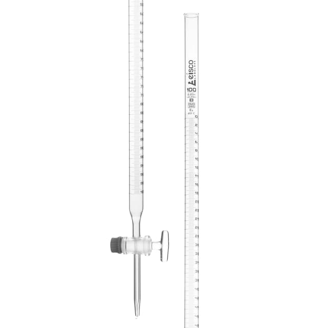 Burettes - Glass Key Capacity 100ml Sub. Div.0.20ml Tolerance ± 0.20ml, class-B, White Graduation
