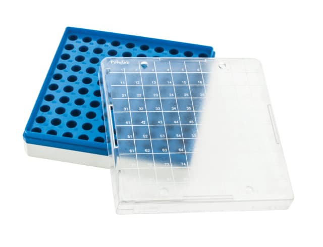MCT Box, Polycarbonate & Autoclavable, cap. 0.5ml, 100 holes