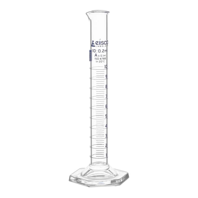Cylinder Measuring Graduated, cap. 5ml., class 'A', Hex. base with spout, borosilicate glass, Blue Graduation