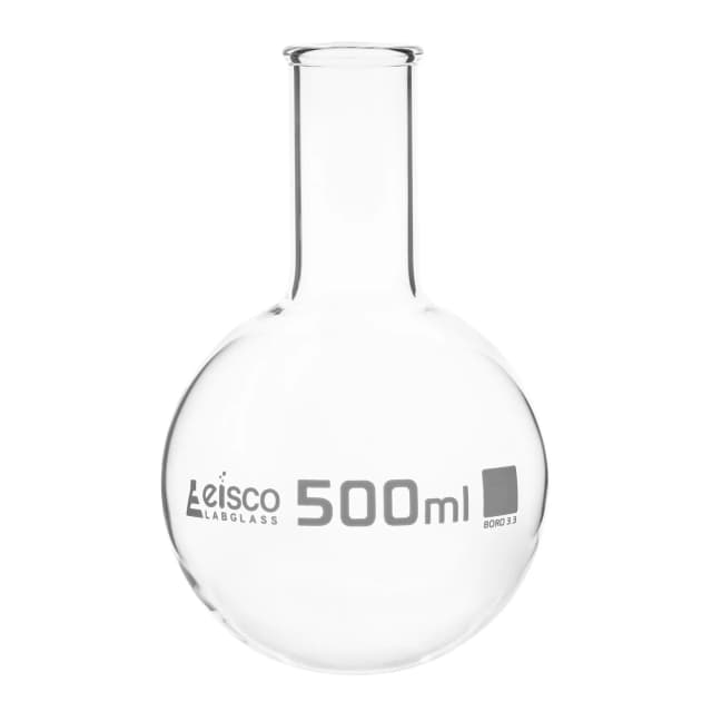 Flask Boiling 500ml, round bottom, narrow neck, borosilicate glass