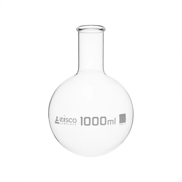 Flask Boiling 1000ml, round bottom, narrow neck, borosilicate glass