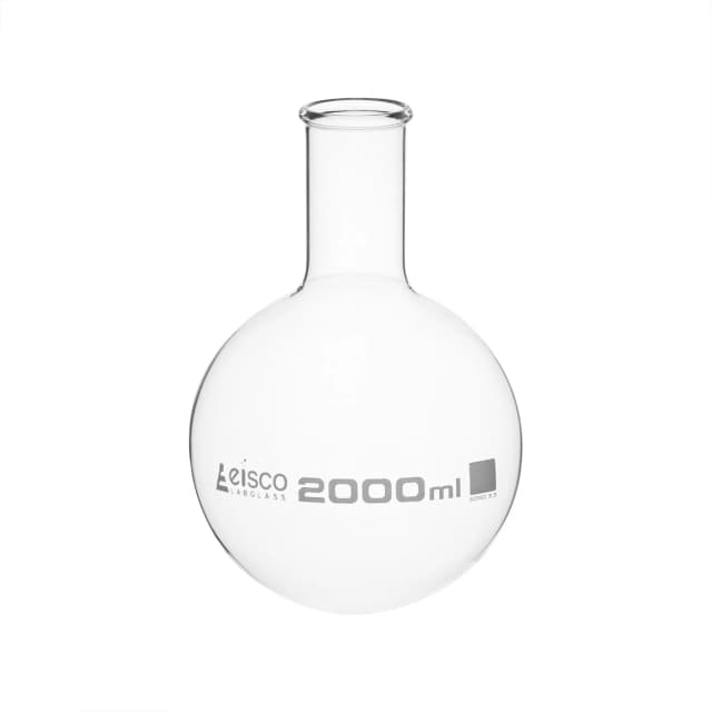Flask Boiling 2000ml, round bottom, narrow neck, borosilicate glass