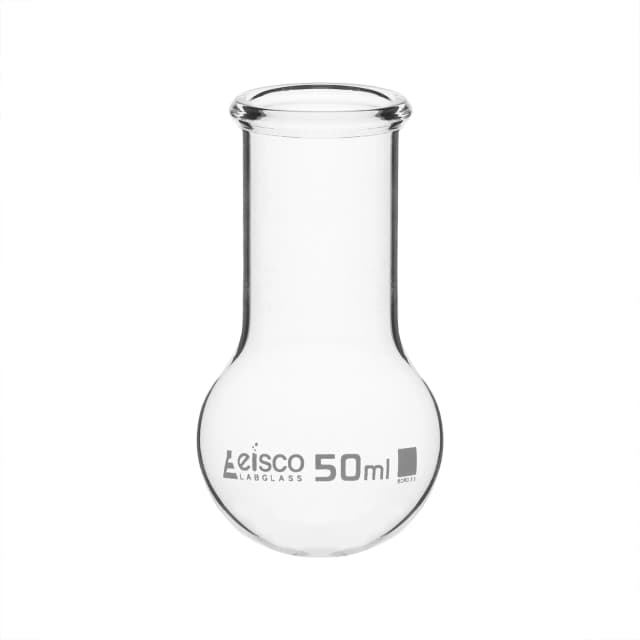 Flask Boiling 50ml, round bottom, wide neck, borosilicate glass