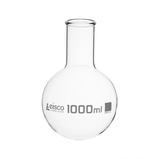 Flask Boiling 1000ml, round bottom, wide neck, borosilicate glass