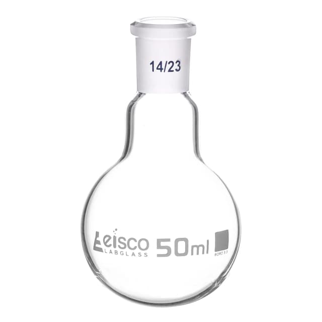Flask Boiling with joint 50ml, socket size 14/23, round bottom, interchangeable joint, single neck, borosilicate glass