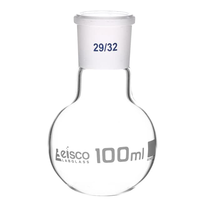 Flask Boiling with joint 100ml, socket size 29/32, round bottom, interchangeable joint, single neck, borosilicate glass