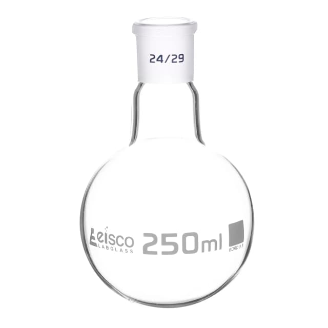 Flask Boiling with joint 250ml, socket size 24/29, round bottom, interchangeable joint, single neck, borosilicate glass