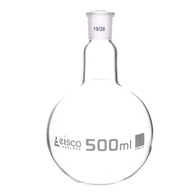 Flask Boiling with joint 500ml, socket size 19/26, round bottom, interchangeable joint, single neck, borosilicate glass