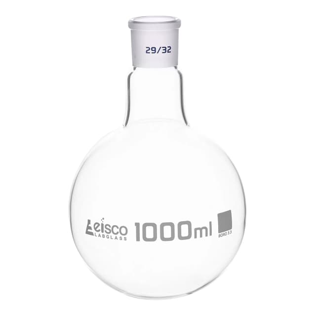 Flask Boiling with joint 1000ml, socket size 29/32, round bottom, interchangeable joint, single neck, borosilicate glass