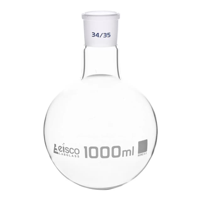 Flask Boiling with joint 1000ml, socket size 34/35, round bottom, interchangeable joint, single neck, borosilicate glass