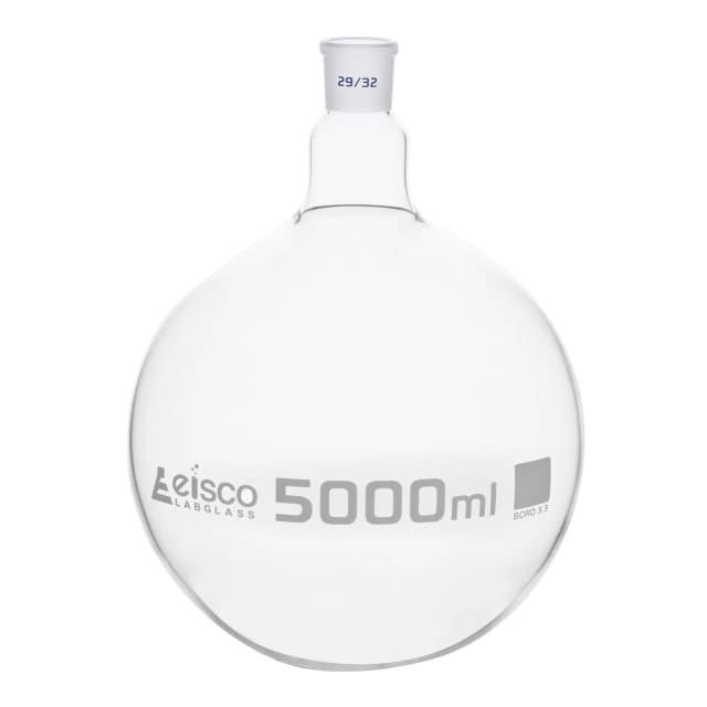 Flask Boiling with joint 5000ml, socket size 29/32, round bottom, interchangeable joint, single neck, borosilicate glass