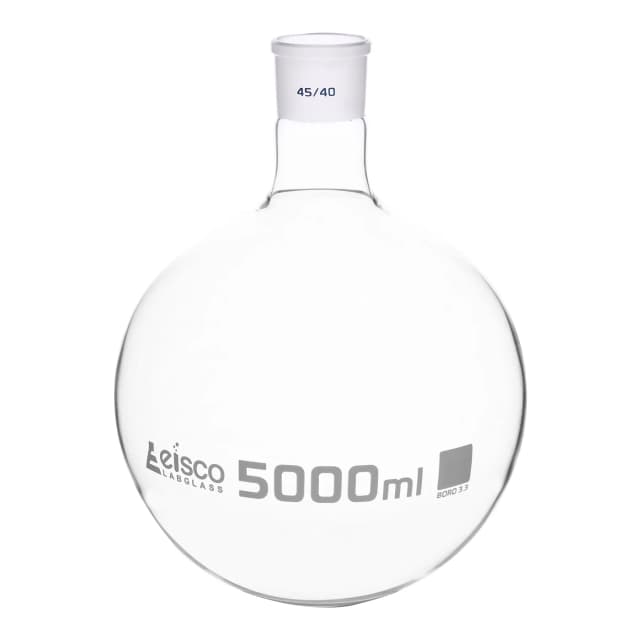 Flask Boiling with joint 5000ml, socket size 45/40, round bottom, interchangeable joint, single neck, borosilicate glass