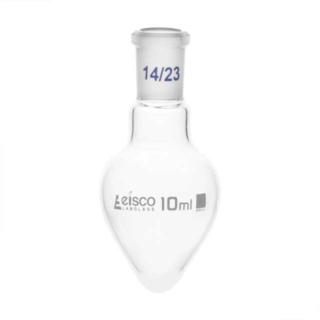 Flask Boiling - Pear Shape, short neck with interchangeable joint 25ml, socket size 14/23, borosilicate glass