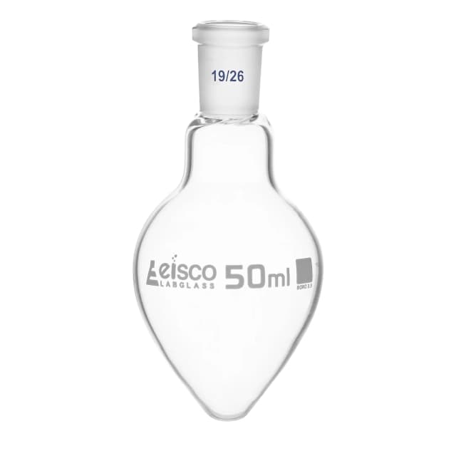 Flask Boiling - Pear Shape, short neck with interchangeable joint 50ml, socket size 14/23, borosilicate glass