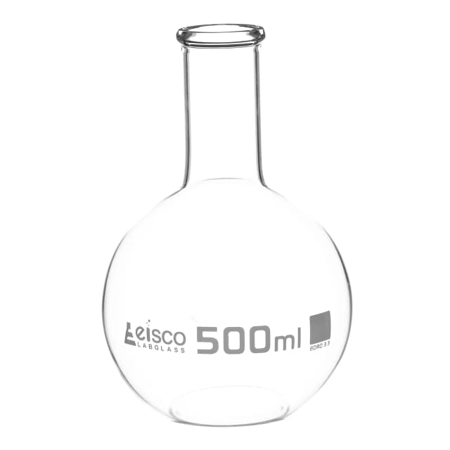 Flask Boiling - Florence, flat bottom, narrow neck with beaded rim 500ml, borosilicate glass