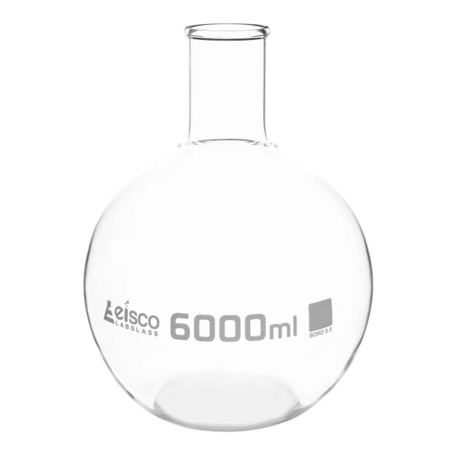 Flask Boiling - Florence, flat bottom, narrow neck with beaded rim 6000ml, borosilicate glass
