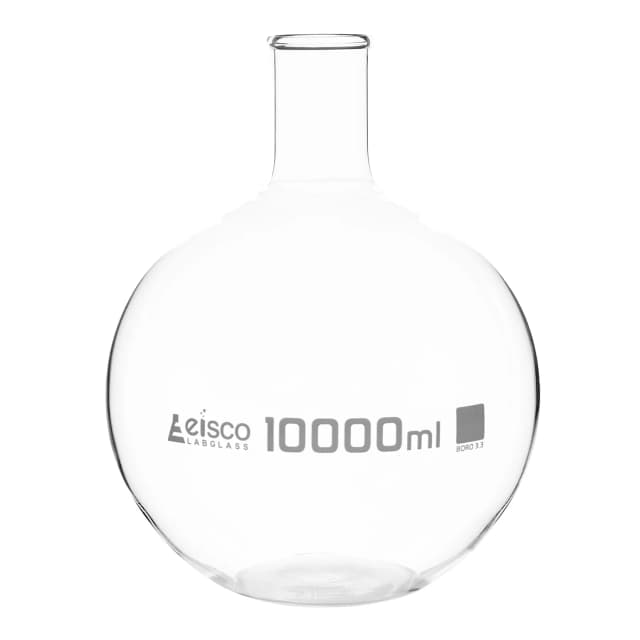 Flask Boiling - Florence, flat bottom, narrow neck with beaded rim 10,000ml, borosilicate glass