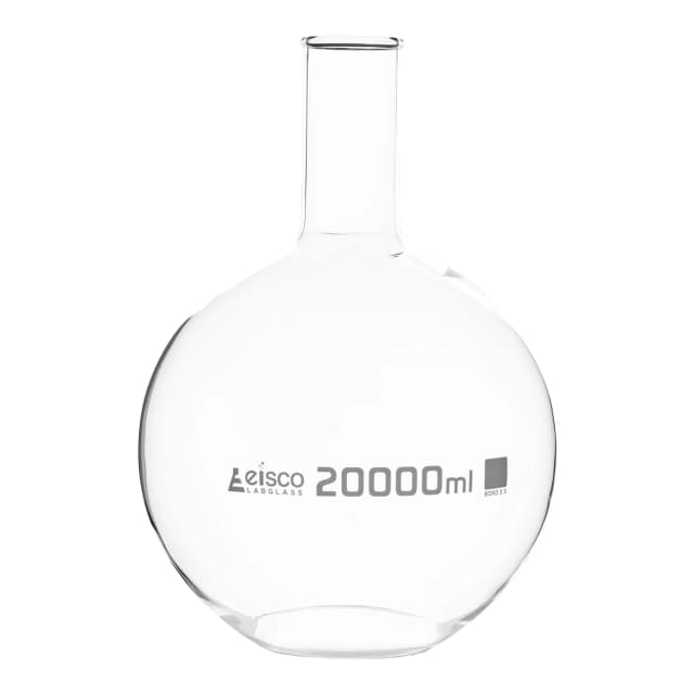 Flask Boiling - Florence, flat bottom, narrow neck with beaded rim 20,000ml, borosilicate glass