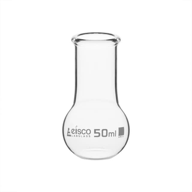 Flask Boiling Flat Bottom wide neck with rim 50ml