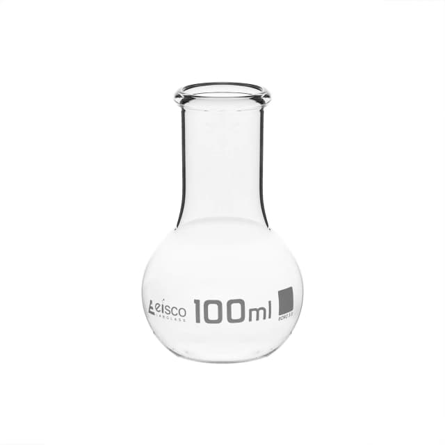 Flask Boiling Flat Bottom wide neck with rim 100ml