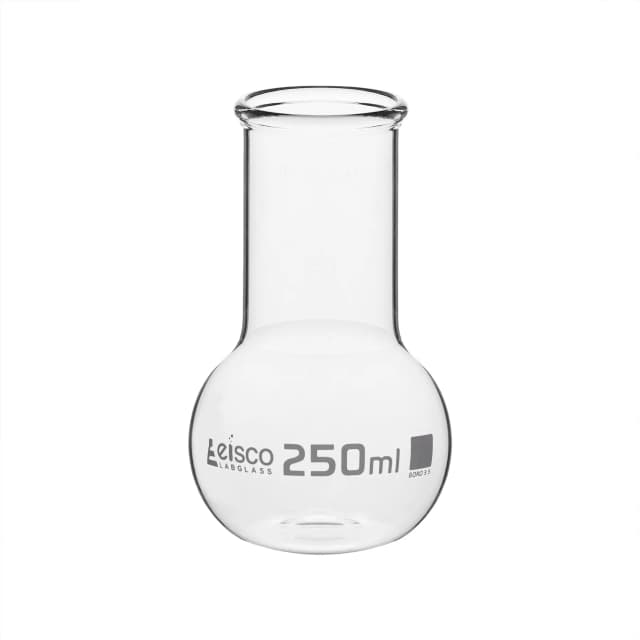 Flask Boiling Flat Bottom wide neck with rim 250ml