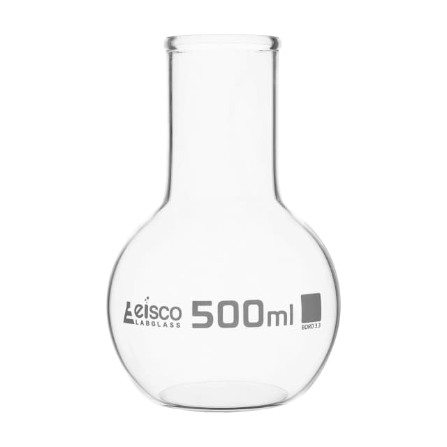 Flask Boiling Flat Bottom wide neck with rim 500ml