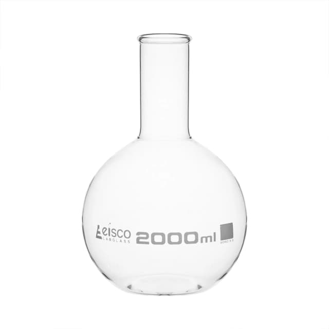 Flask Boiling Flat Bottom wide neck with rim 2000ml