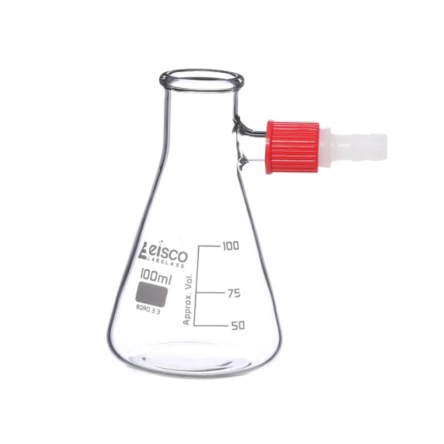 Flask Filtering 100ml., Conical, with integral side arm, Plastic Screw Thread
