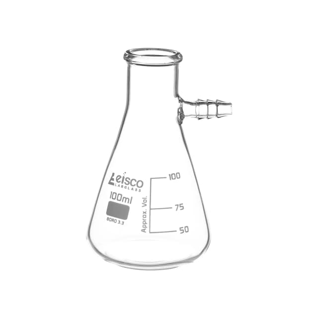 Flask Filtering 100ml., Conical, with integral side arm, Glass Connector