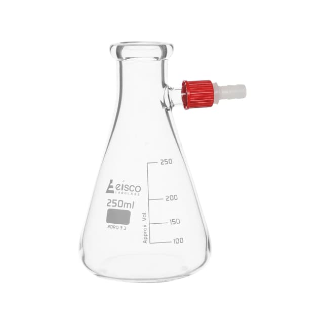 Flask Filtering 250ml., Conical, with integral side arm, Plastic Screw Thread