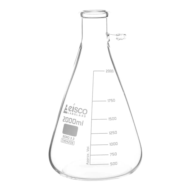 Flask Filtering 2000ml., Conical, with integral side arm, Glass Connector
